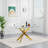 51" Glass Dining Table Set for 4, Modern Dining Room Table Set for 4, X-Shape Pedestal Glass Table with 4pcs Dining Chairs, 5 Piece Dining Set for Dining Living Room-114316196-114316192