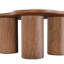 Table basse moderne en forme de nuage de 122 cm avec plateau en pierre frittée, table basse irrégulière en travertin avec 4 pieds cylindriques, pour salon, finition MDF et noyer