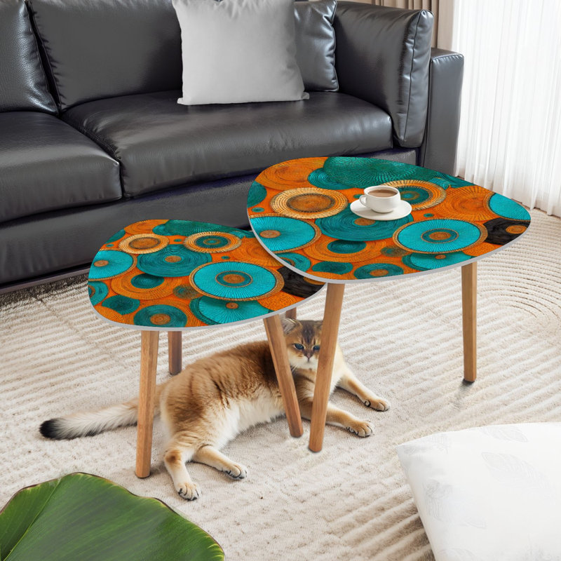Ensemble de 2 tables basses gigognes Triangle