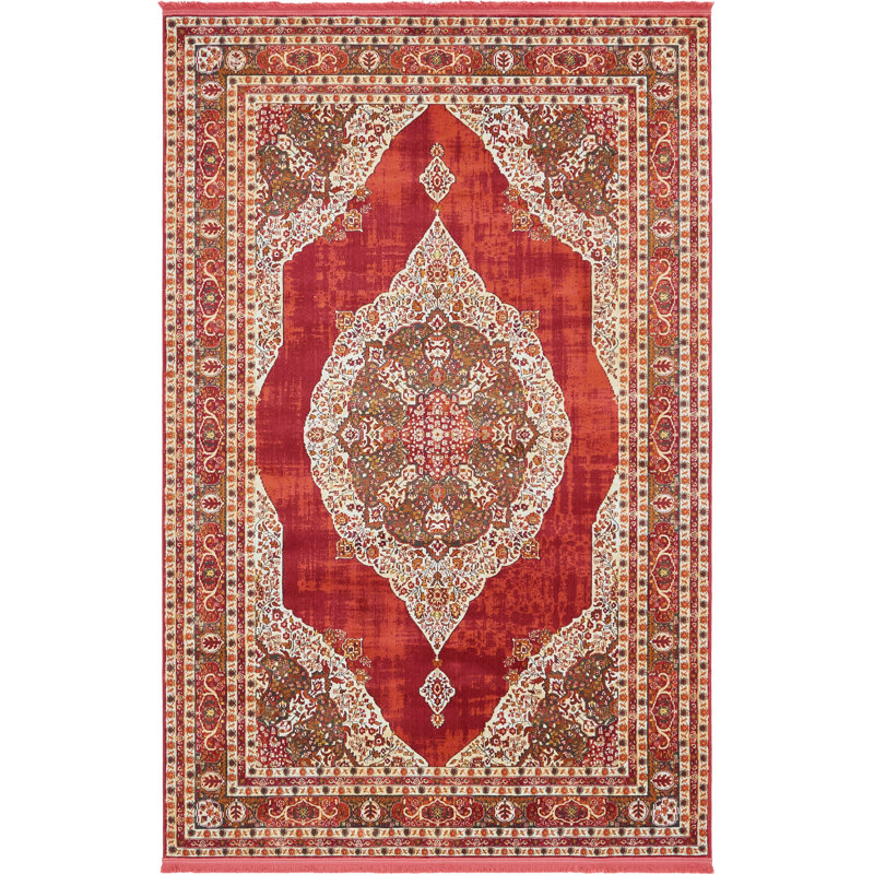 Tapis oriental Folmar, Rectangle 2 pi 2 po x 3 pi 1 po, Rouge