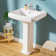 Pedestal Bathroom Sink 23" W x 19" D Rectangular Vitreous China with 3 Faucet Hole and Overflow
