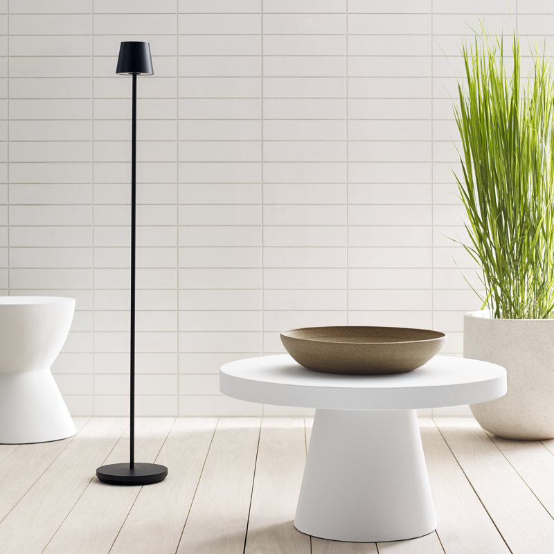 Sean Lavin Nevis Medium Rechargeable 1-Light Floor Lamp in Black with Black shade, Black