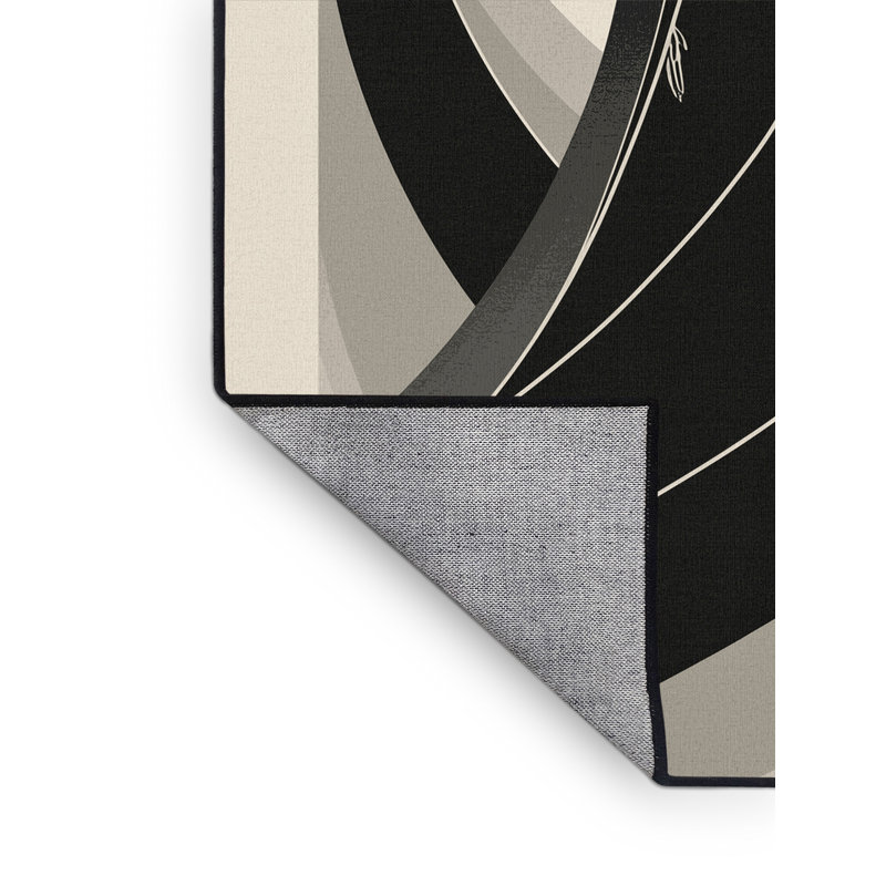Tapis arc-en-ciel beige élégant et chic lavable à la machine Warmley Lich, 5 x 8