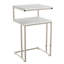 Table de bout à 2 niveaux Iriel - Canapé en forme de C avec deux tablettes - Support contemporain en métal chromé - Tables de salon et de chevet-224152981