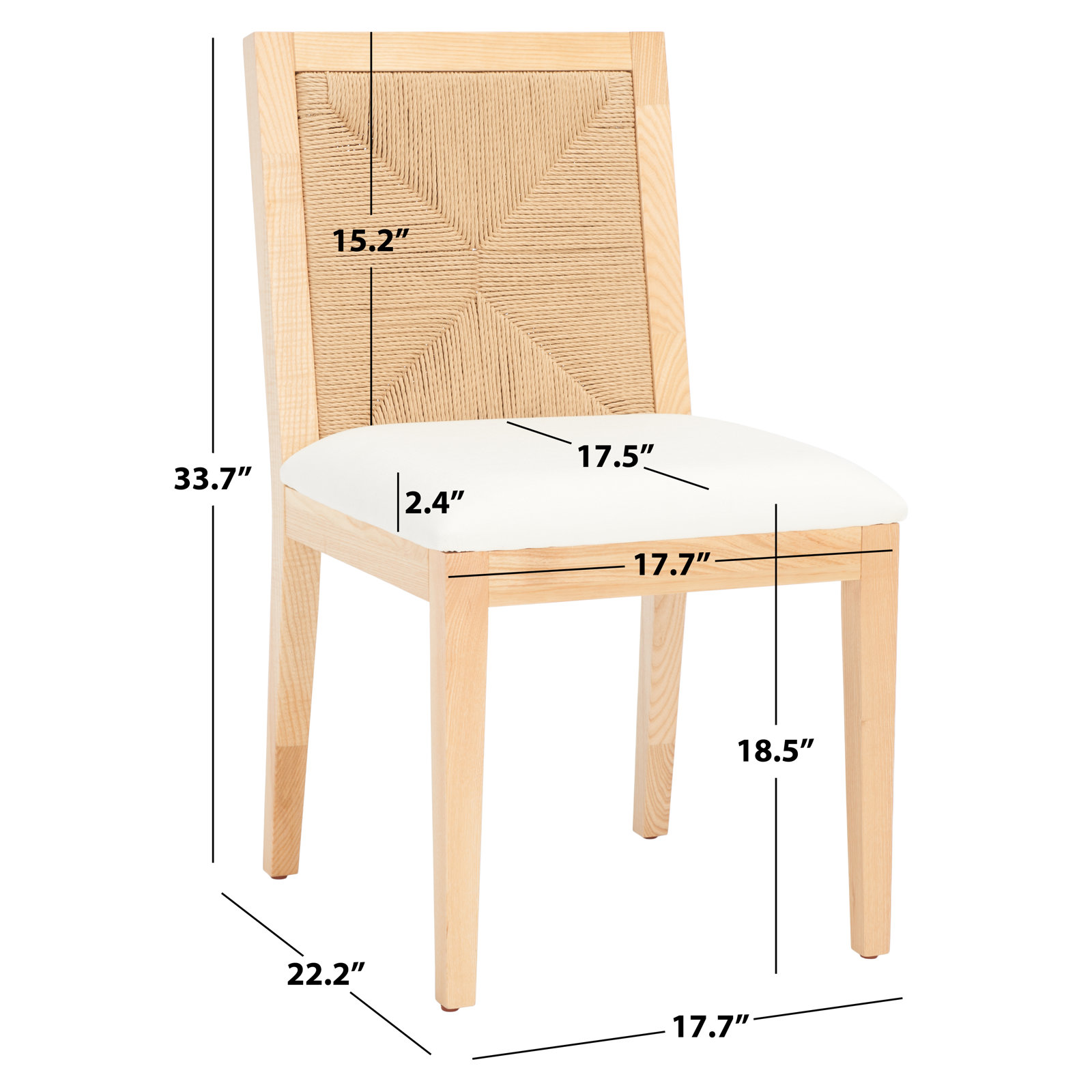Hudgins Woven Back Side Chair, Natural