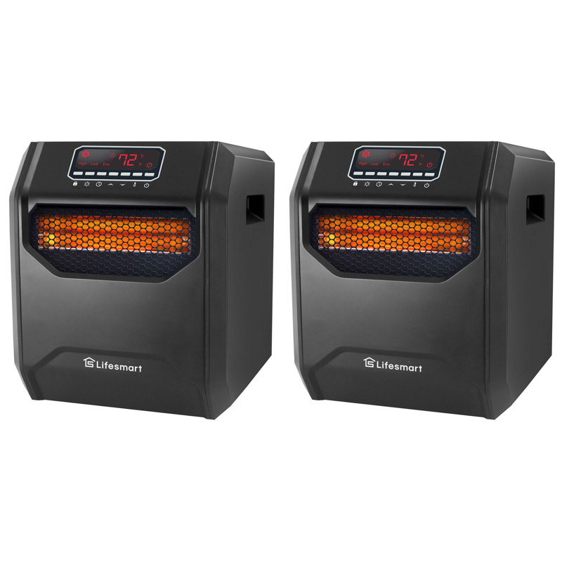 LifeSmart LifePro 1500W 6 Element Infrared Space Heater with Remote (2 Pack)