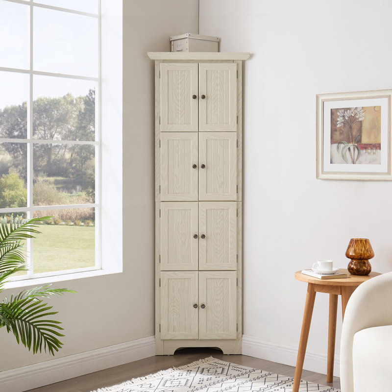 Corner Cabinet and Shelves, White
