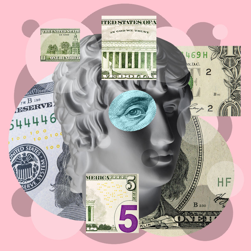 Statue Head - Wrapped Canvas Print, 30cm H x 30cm W x 3.8cm D