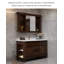 Meuble-lavabo en bois d'hévéa de style américain avec comptoir en marbre et lavabo en céramique intégré American Country
