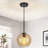 1-Light Kitchen Island Pendant with Clear Hammered Glass Shade-813439392