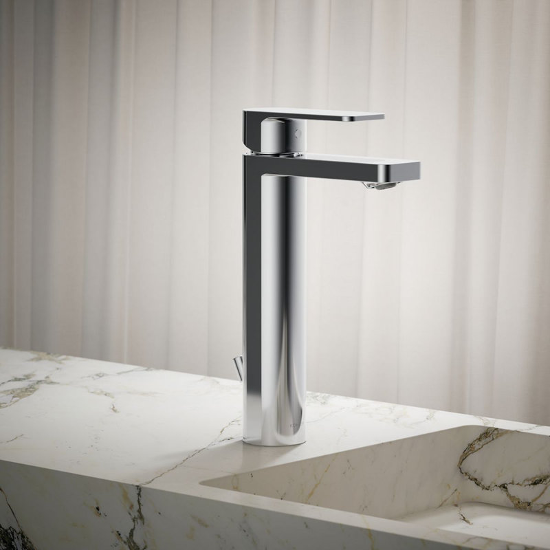 Parallel™ Tall Single-Handle Bathroom Sink Faucet, Single-Hole Faucet with Pop-Up Drain, 1.2 GPM, Polished Chrome, 1