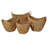 4 Piece Brown Seagrass Handmade Woven Storage Basket with Metal Handles Set
