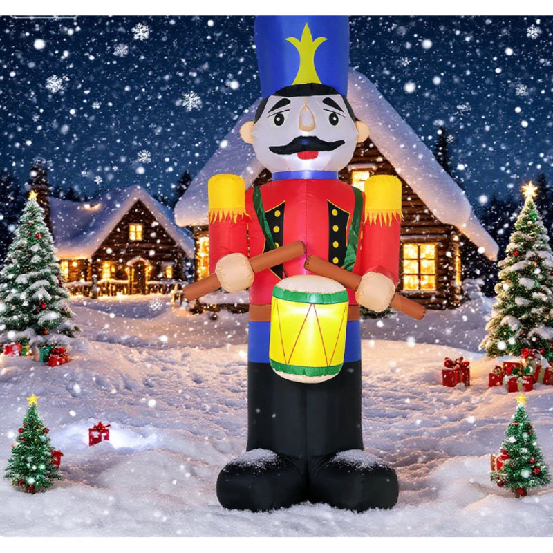 Jouet de Noël casse-noisette gonflable décorations de Noël avec tambour