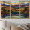 «Mountain Lake Faded Autumn Colors», ensemble d'art mural abstrait