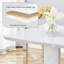 Ensemble de table de salle à manger blanc pour 8 personnes, ensemble de table de salle à manger de 78,7 po avec pieds chromés, ensemble de table et chaises de cuisine moderne pour 8 personnes, salle à manger ultrabrillante et robuste-1010249001-1006850683