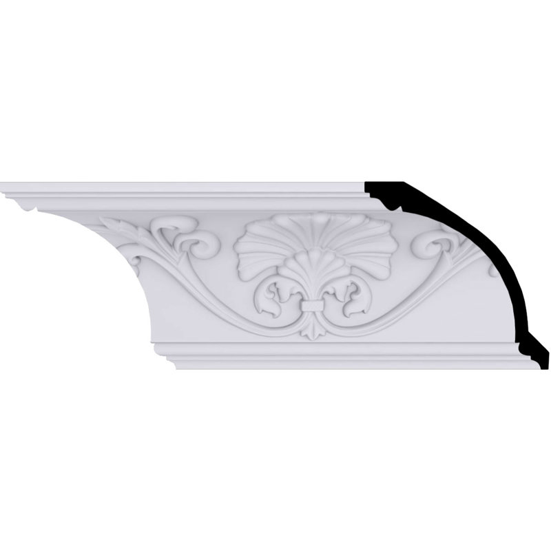 Moulure couronnée Endurathane Cornelia, H 6 3/8 po x P 6 1/4 po x F 8 5/8 po x L 94 1/2 po, (répétition 18 7/8 po), apprêtée en usine
