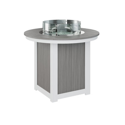 Berlin Gardens Donoma Regular Top With White Base Round Counter Height Fire Pit Table
