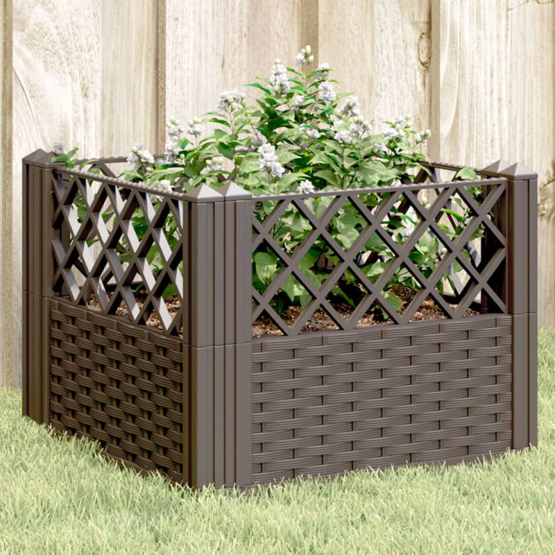 Barriento Wood Planter, Wax brown