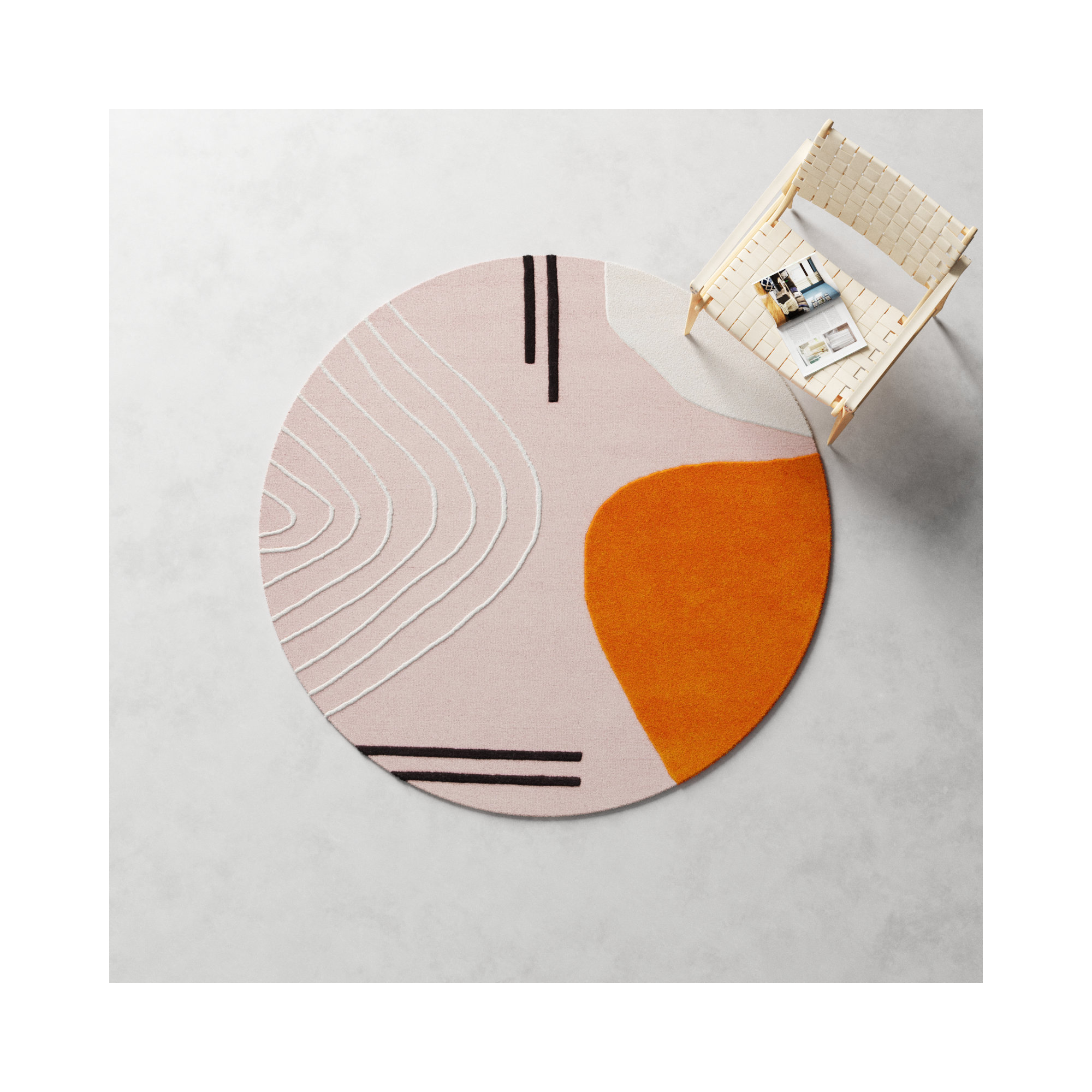 Felipe Handmade Wool Rug, Round 6'