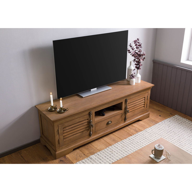 Toulouse Unfinished TV Stand for TVs up to 60", Beige Oiled
