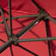 Parasol de patio extérieur en acier 15 ' Manivelle facile, rouge vin pour bloquer l'abri de la terrasse de la piscine, manivelle,