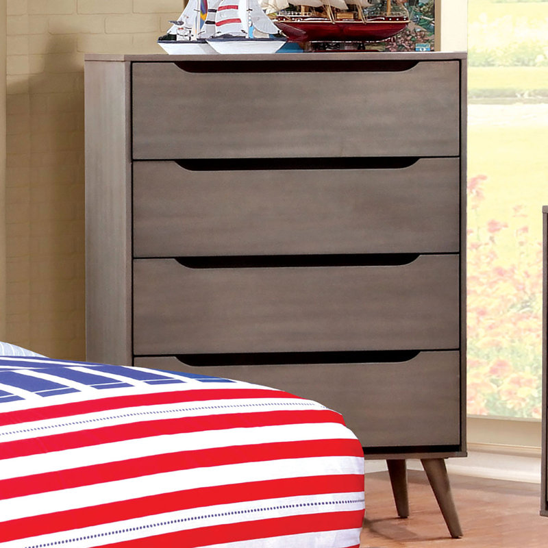 Commode 4 tiroirs Chilowee, Gris
