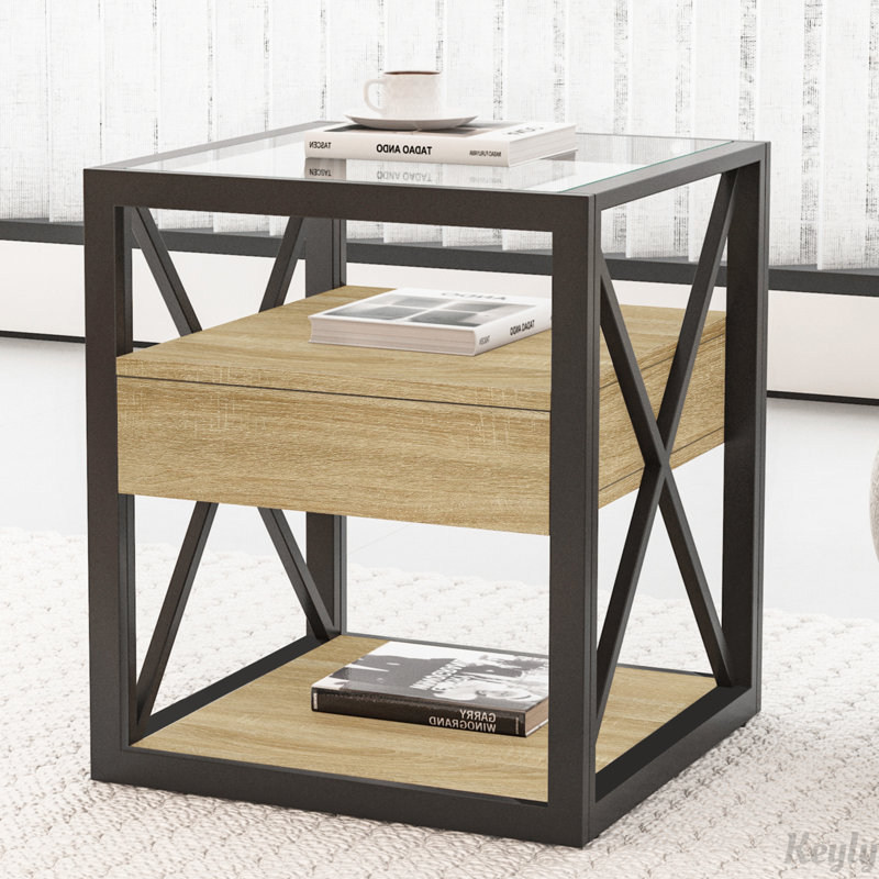 Modern End Table With Drawer