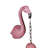 Rustic Pink Cast Iron Decorative Dinner Bell with Vintage Tropical Flamingo Frame