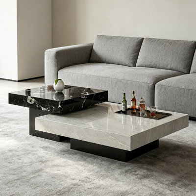 Luxury-Style Square Marble Coffee Table