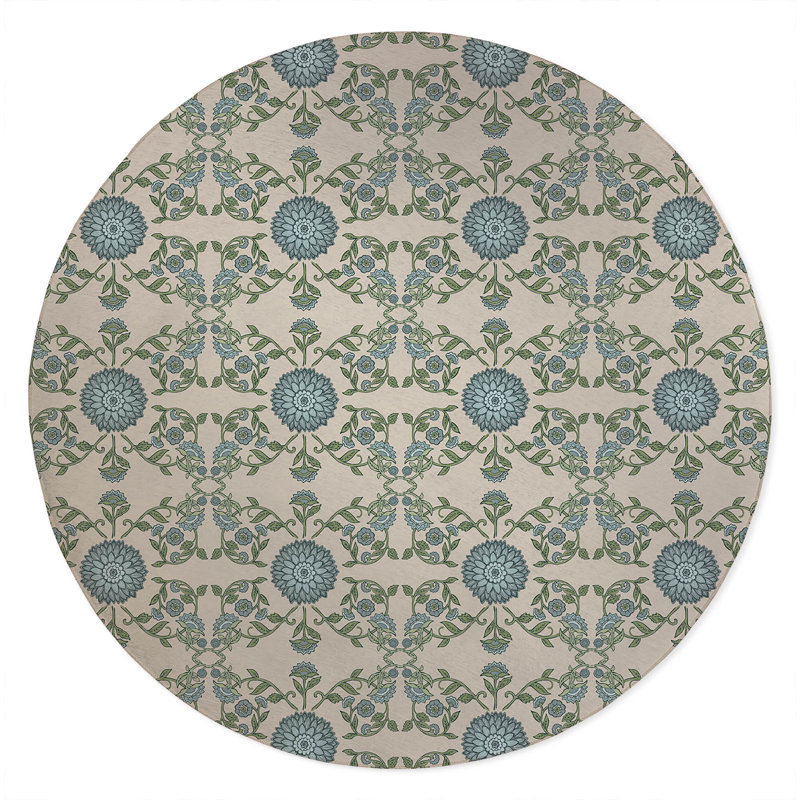 Aria Soft Step Outdoor Area Rug, Round 5', Ivory
