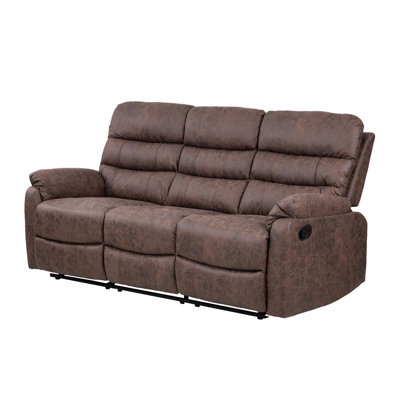 Ladeidra 202 cm Wide Faux Leather Recliner