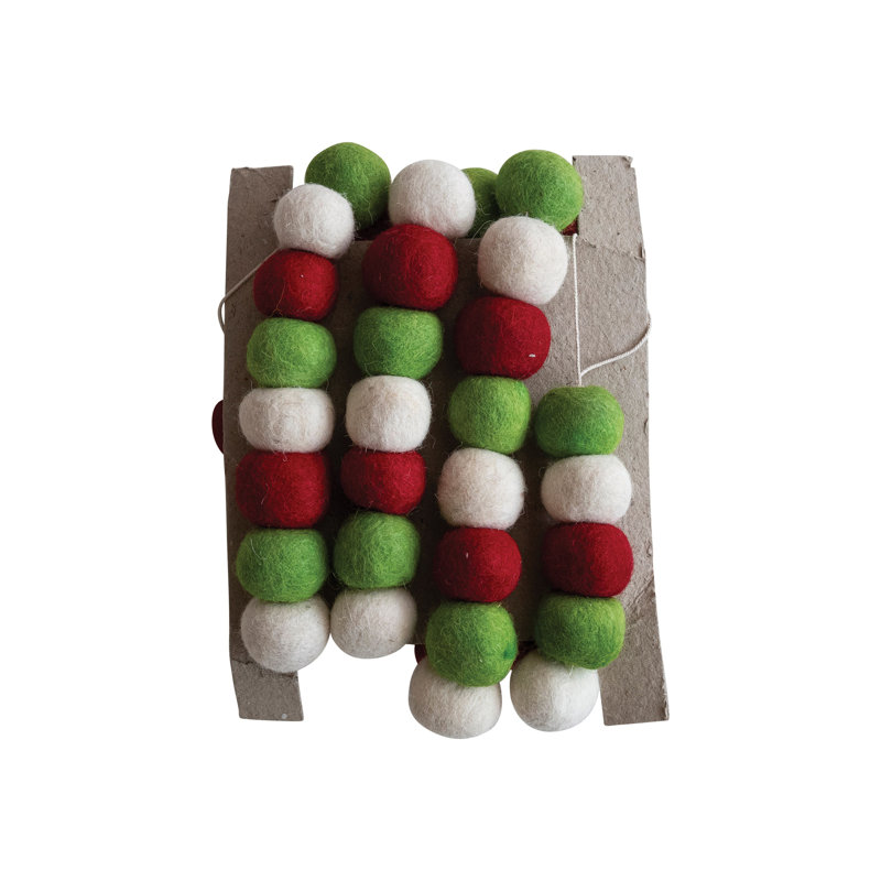 Handmade Wool Felt Ball Garland