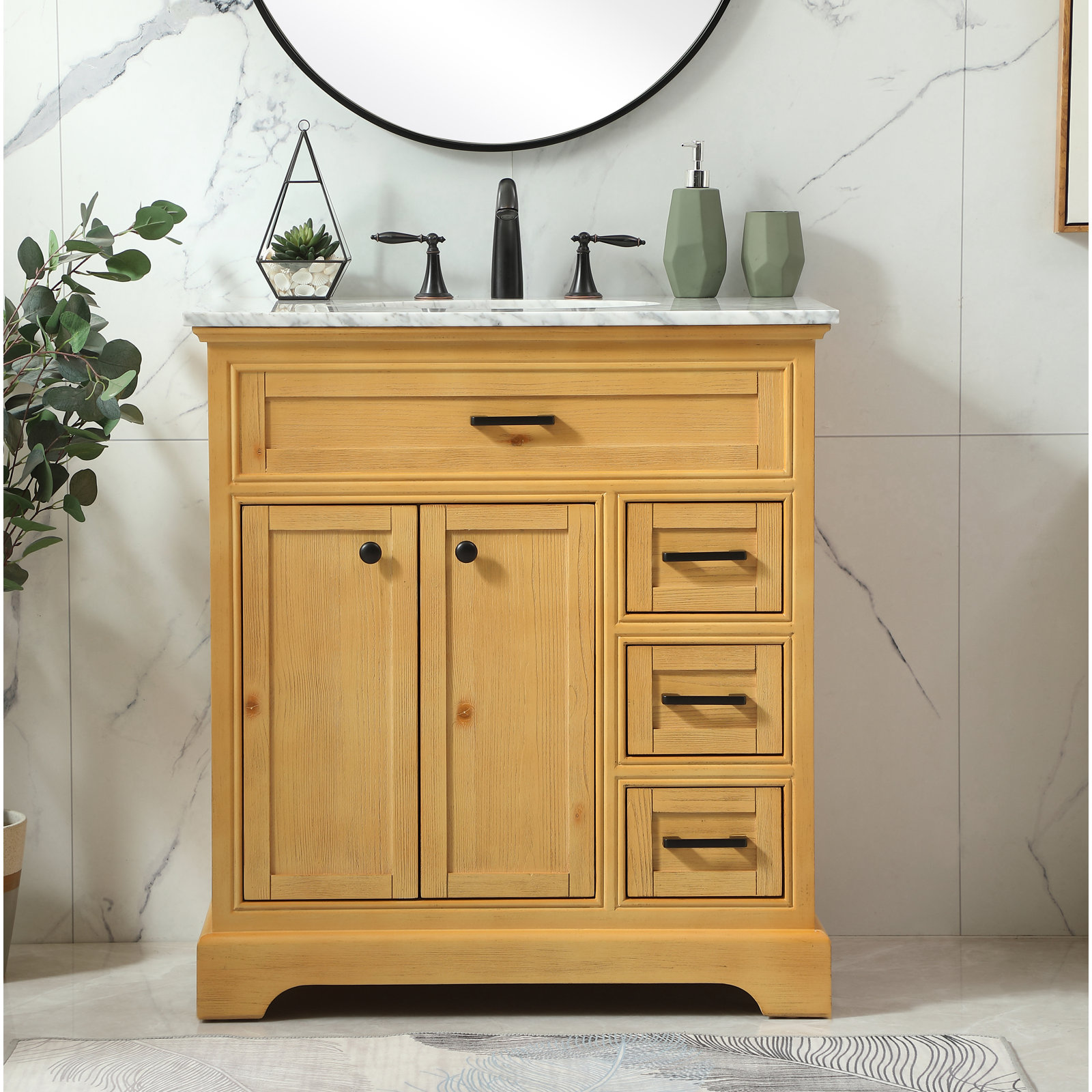 Hermes 32'' Single Bathroom Vanity, Natural Wood