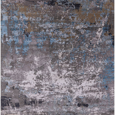Tapis abstrait gris / bleu Cappiello