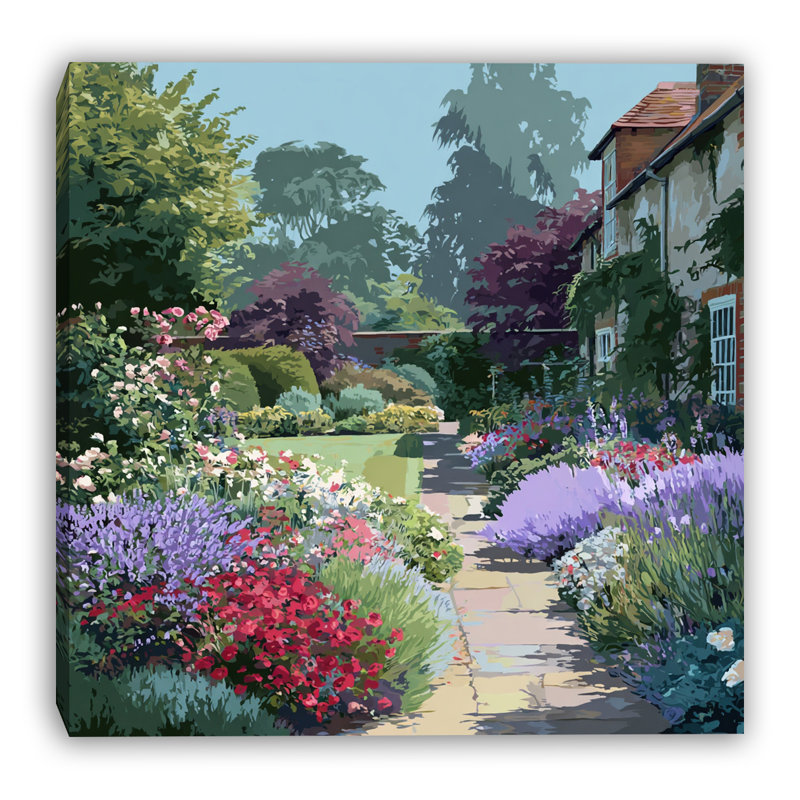 «Lavender Valley Home», art mural sur toile tendue, L 30 po x H 30 po x P 1,5 po