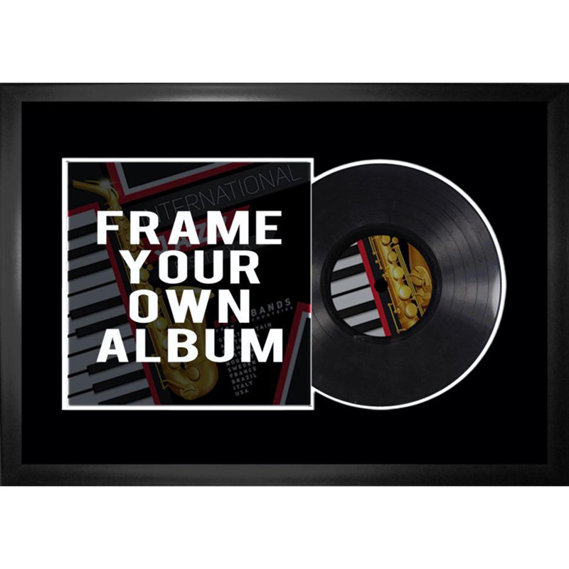 Cadre pour album vinyle sur fond noir, Noir