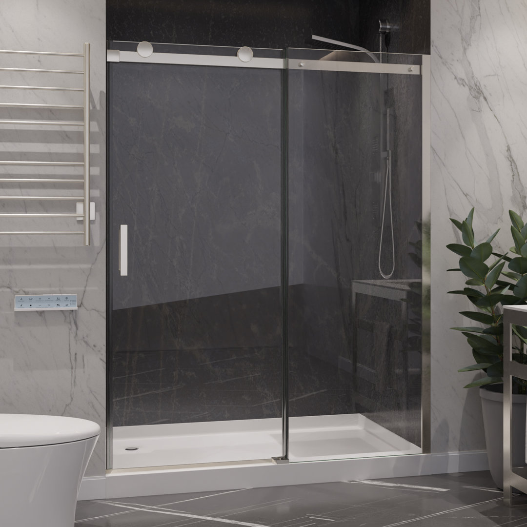 Rhodes 60" W x 76" H Single Sliding Frameless Shower Door ANZZI 
