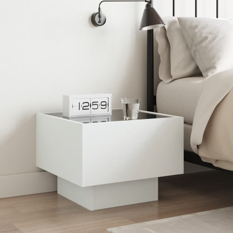 Dasaun 40cm W Manufactured Wood Bedside Table, White
