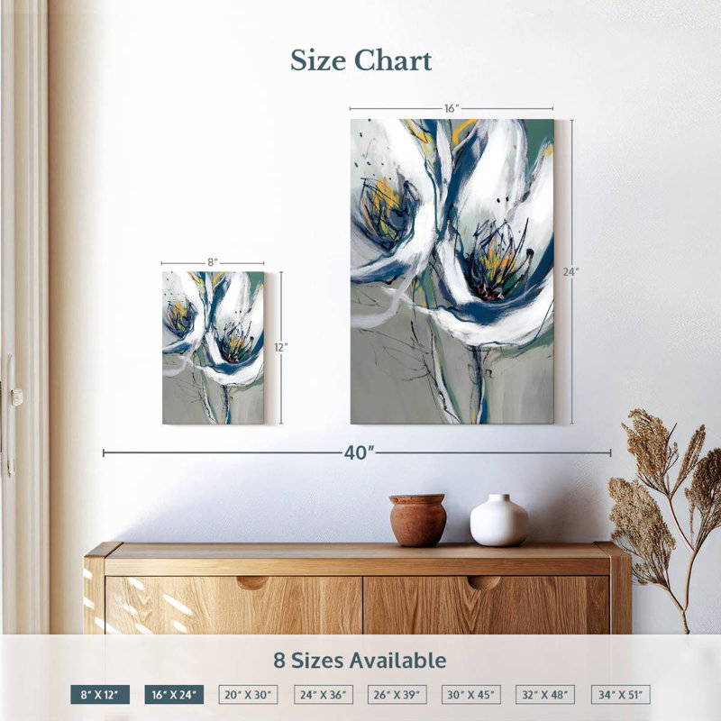 Avery Seafoam Blooms, 12" H x 8" W
