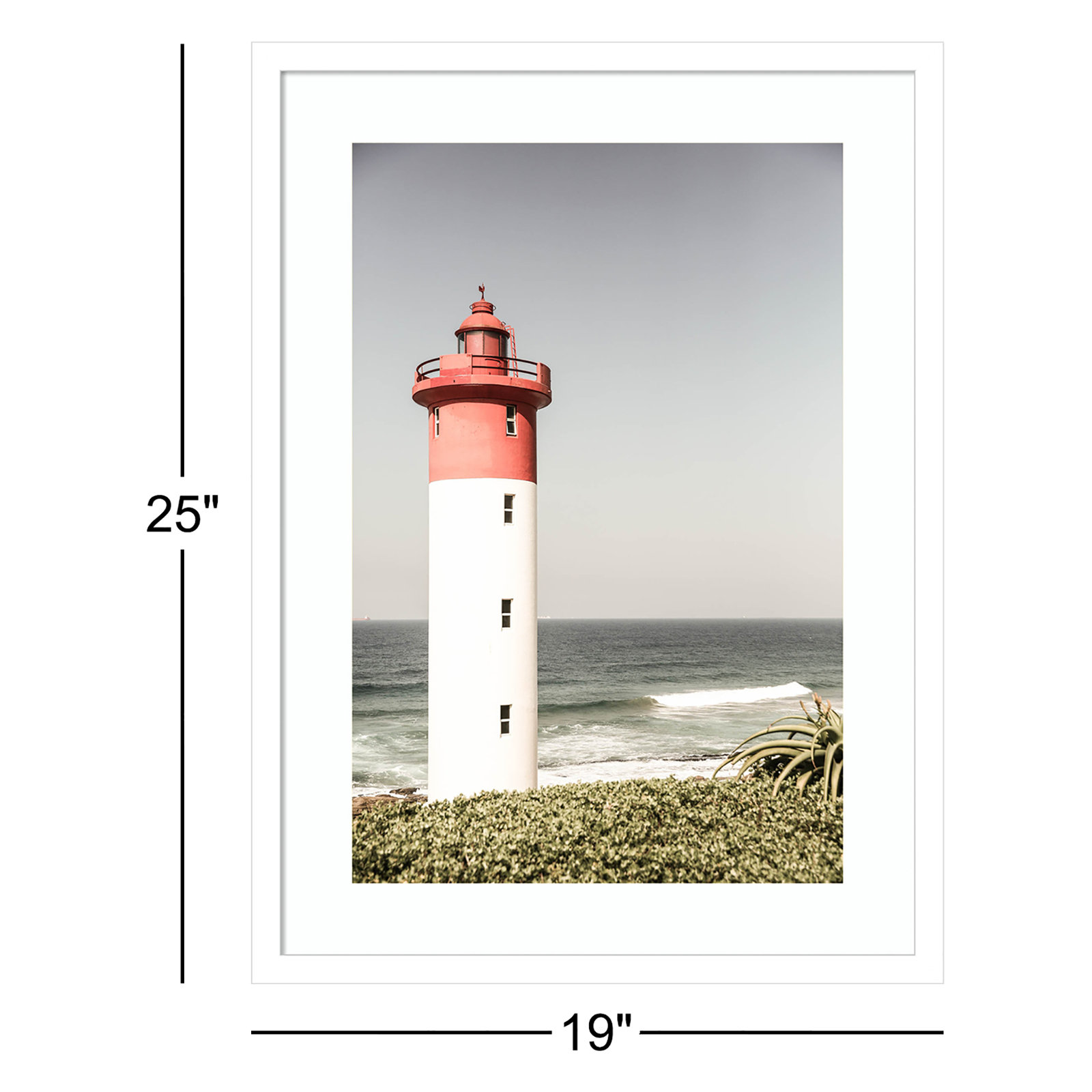 Daisey "Oyster Box Lighthouse" Print, 25" H x 19" W, White