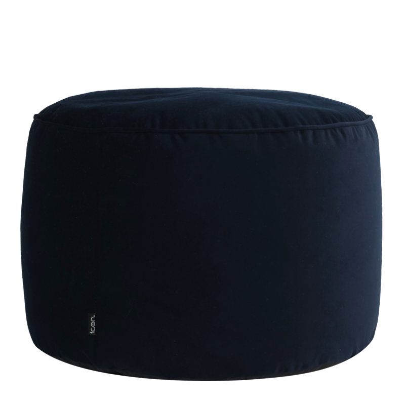 Bean Bag Bazaar Milano Velvet Footstool, Dark Blue