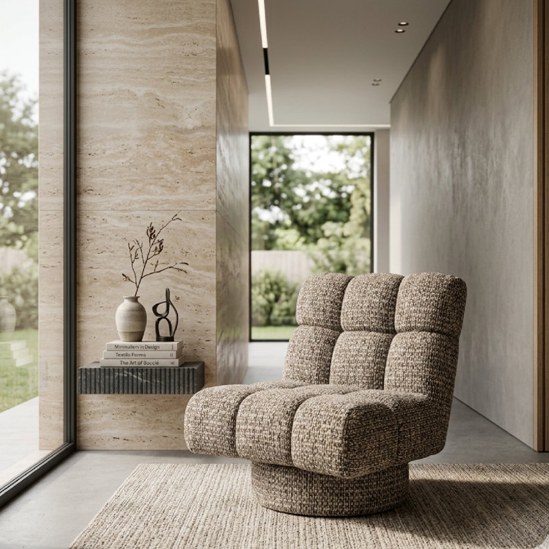 Fauteuil d'appoint Fenna, Polyester taupe