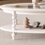 Table de bout ovale en bois massif de style crème français