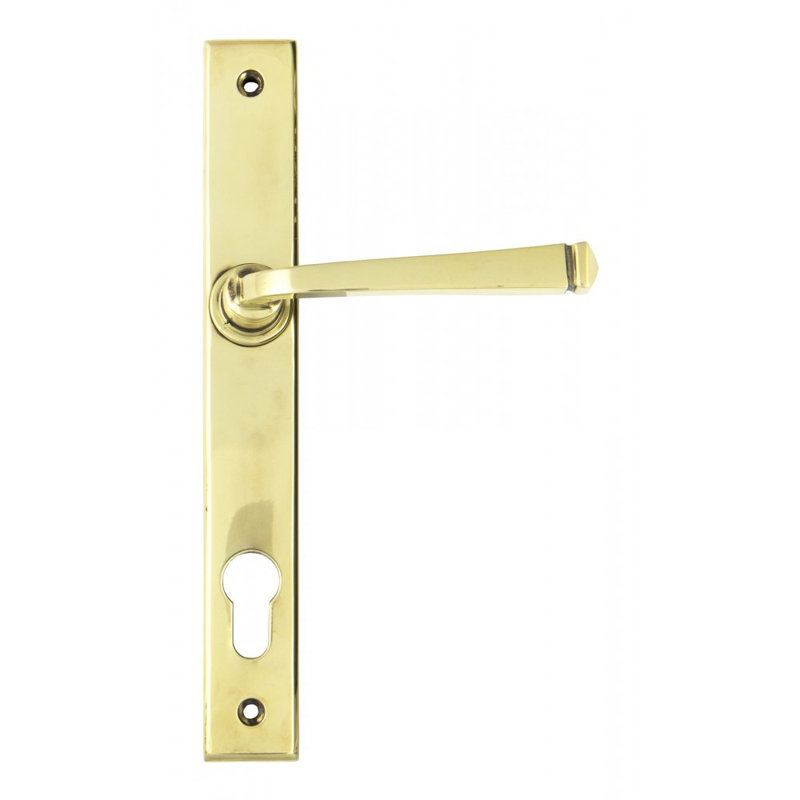 Avon Lock Door Handle Kit, Aged Brass