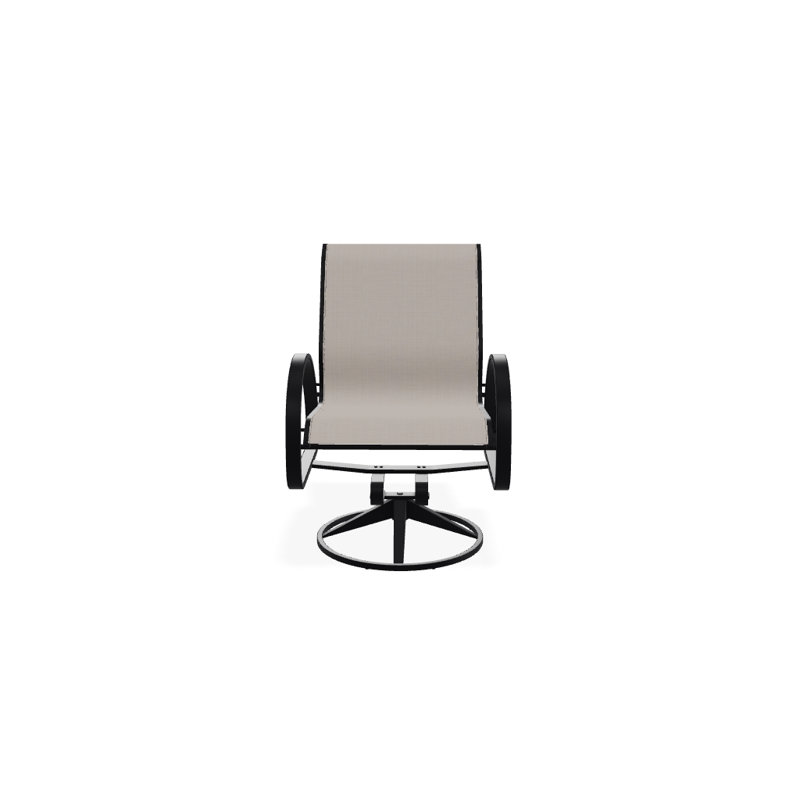 Fauteuil de patio pivotant Hiraku, Naturel, Noir texturé