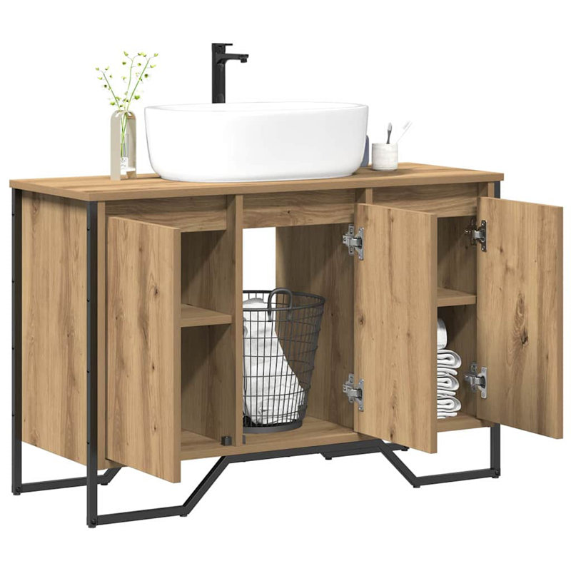 Sink Cabinet 91 X 35 X 60 Cm Engineered Wood, Artisan Oak