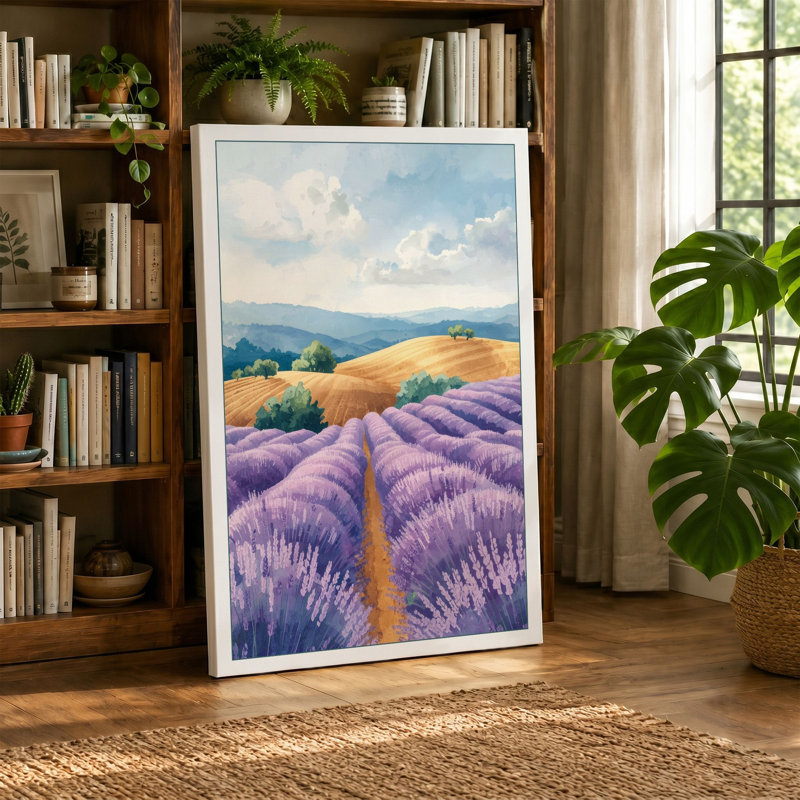 Lavender Fields at Sunrise Botanical - Wrapped Canvas, 30x20 - 76.2 x 50.8 cm, White Border