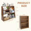 Bibliothèque en bois extensible, bibliothèque convertible 3-en-1 pour les petits espaces, bibliothèque à 3 niveaux pour salon, bureau, chambre à coucher, noyer