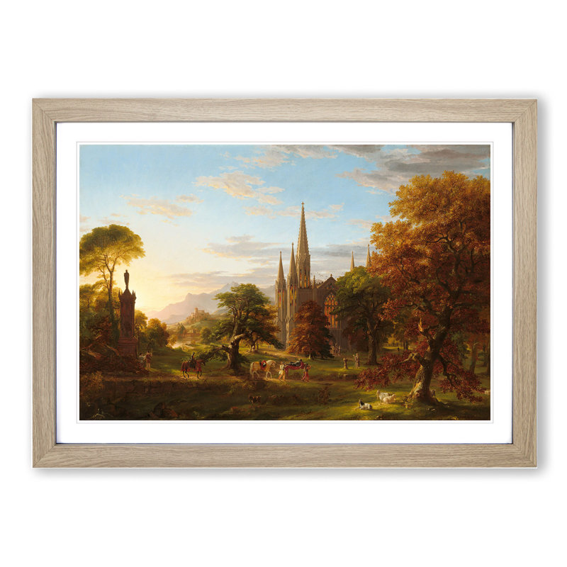The Return by Thomas Cole - Picture Frame Painting, 48cm H x 65cm W x 2cm D, Oak Framed