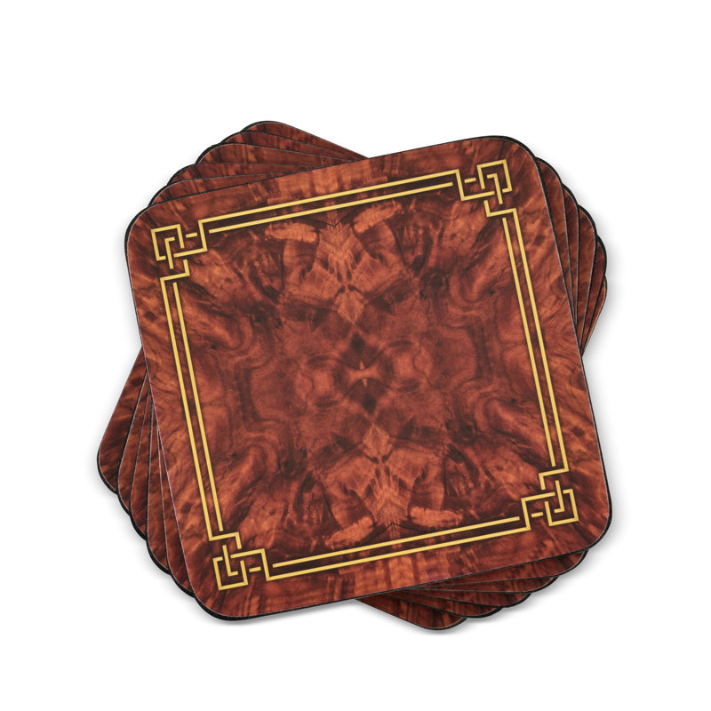 Sous-verres Pimpernel en noyer et toile de jute 4 po x 4 po